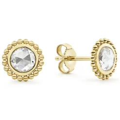 Large Rose Cut Diamond Stud Earrings