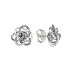 Large Silver Love Knot Stud Earrings