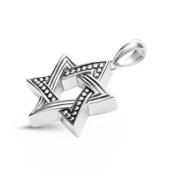 Large Silver Star of David Amulet