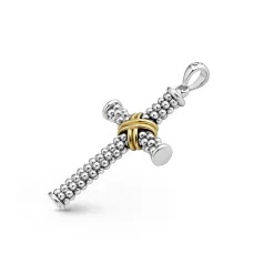Large Two-Tone Cross Amulet