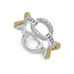 Large Two-Tone Eternity Diamond Ring