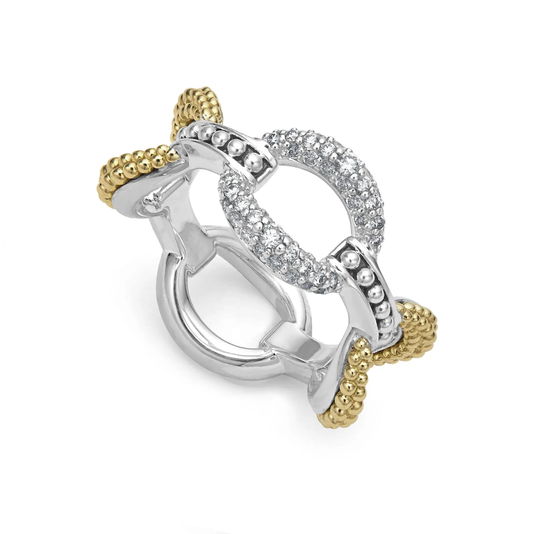 Large Two-Tone Eternity Diamond Ring
