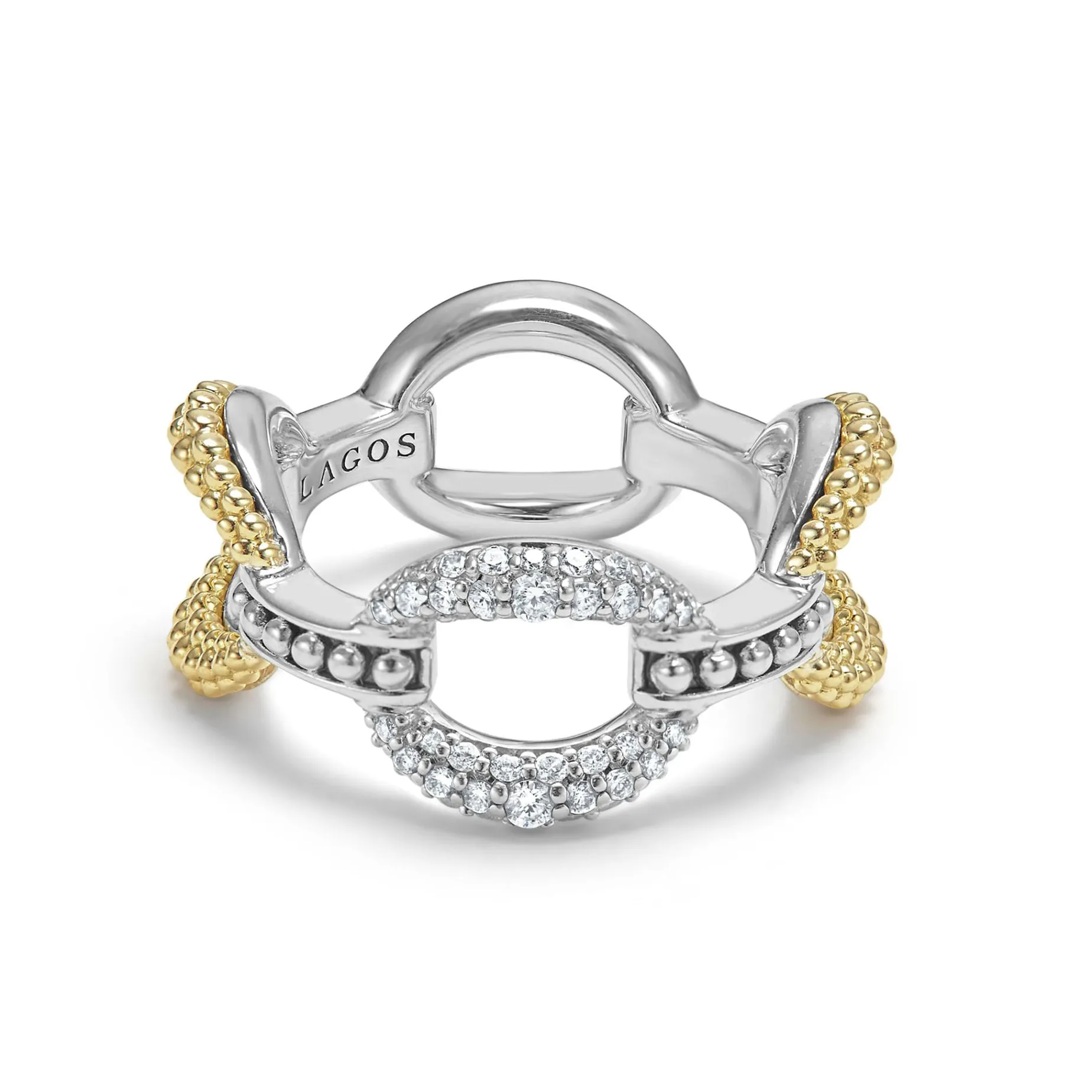 Large Two-Tone Eternity Diamond Ring