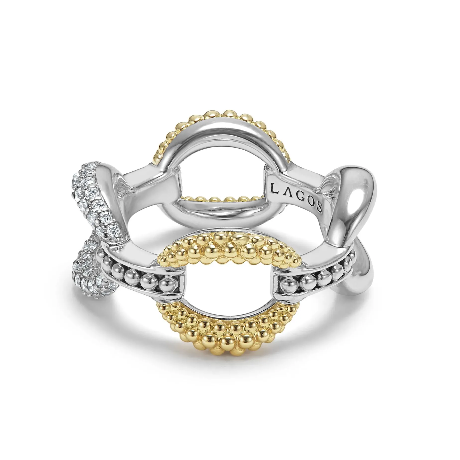Large Two-Tone Eternity Diamond Ring