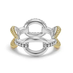 Large Two-Tone Eternity Diamond Ring