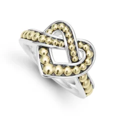Large Two-Tone Heart Ring