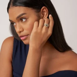 Large Two-Tone Heart Ring