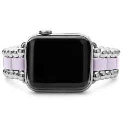 Lilac Ceramic and Stainless Steel Watch Bracelet-38-45mm