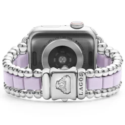 Lilac Ceramic and Stainless Steel Watch Bracelet-38-45mm