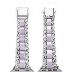 Lilac Ceramic and Stainless Steel Watch Bracelet-38-45mm