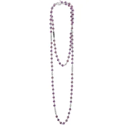 Long Amethyst Beaded Necklace