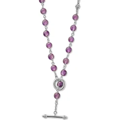 Long Amethyst Beaded Necklace
