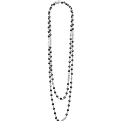 Long Black Ceramic Beaded Necklace