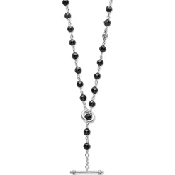 Long Black Ceramic Beaded Necklace