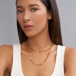 Long Citrine Beaded Necklace