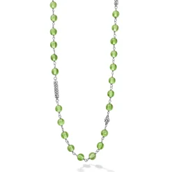 Long Peridot Beaded Necklace