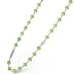 Long Peridot Beaded Necklace