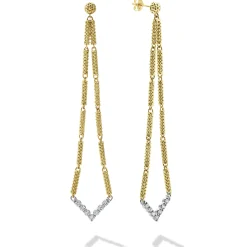Long Superfine Diamond Drop Earrings