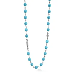 Long Turquoise Beaded Necklace