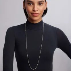 Long Two-Tone Caviar Beaded Necklace