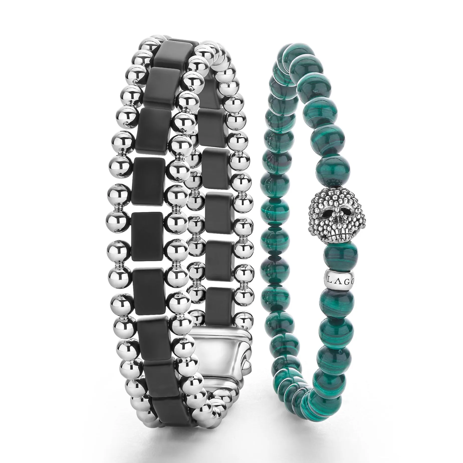 Matte Black Ceramic and Malachite Gift Set