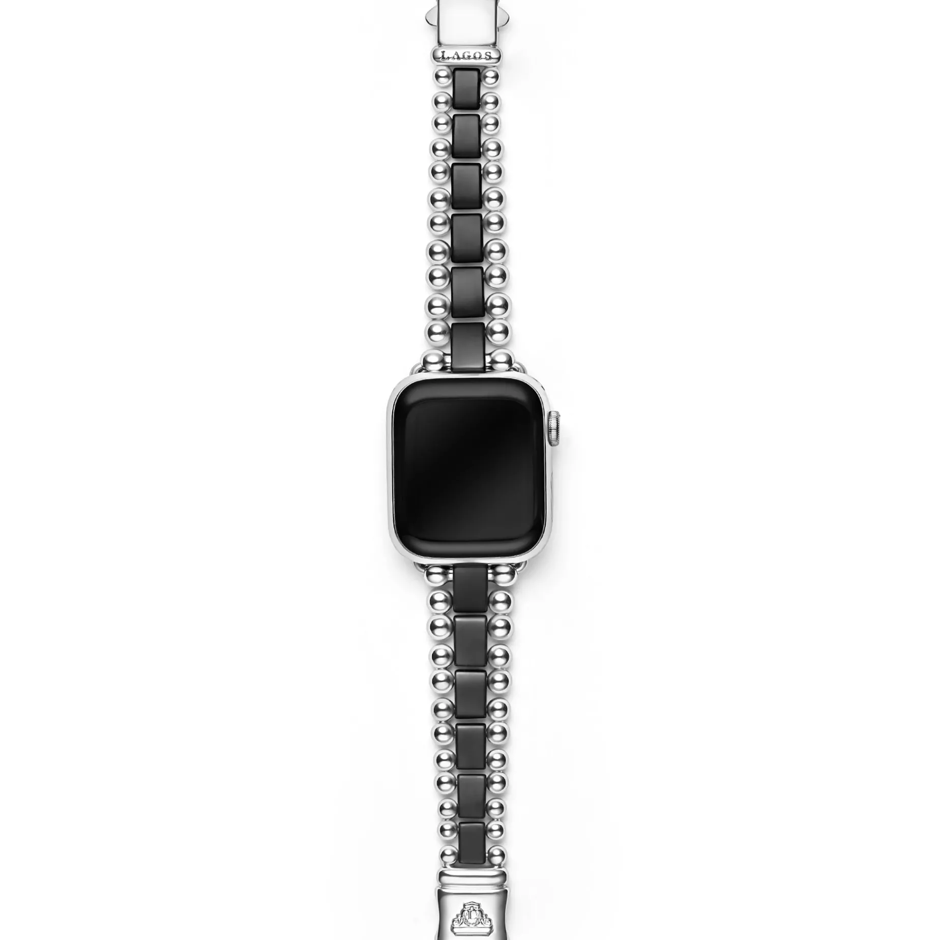 Matte Black Ceramic and Stainless Steel Watch Bracelet-38-45mm