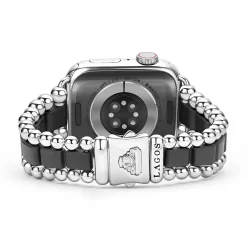 Matte Black Ceramic and Stainless Steel Watch Bracelet-38-45mm