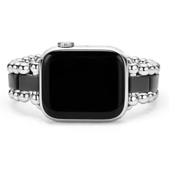 Matte Black Ceramic and Stainless Steel Watch Bracelet-38-45mm