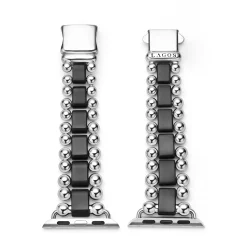 Matte Black Ceramic and Stainless Steel Watch Bracelet-38-45mm