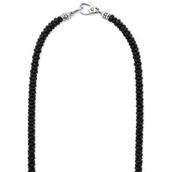 Matte Black Ceramic Beaded Necklace