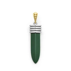 Matte Hunter Green Ceramic Blade Amulet
