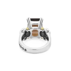 Medium Emerald-Cut Smokey Quartz Ring