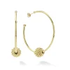 Medium 18K Gold Caviar Ball Hoop Earrings