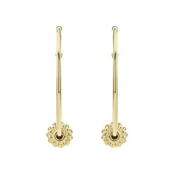 Medium 18K Gold Caviar Ball Hoop Earrings