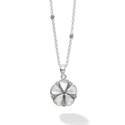 Mother of Pearl Flower Pendant Necklace