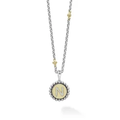 N Initial Diamond Charm Necklace