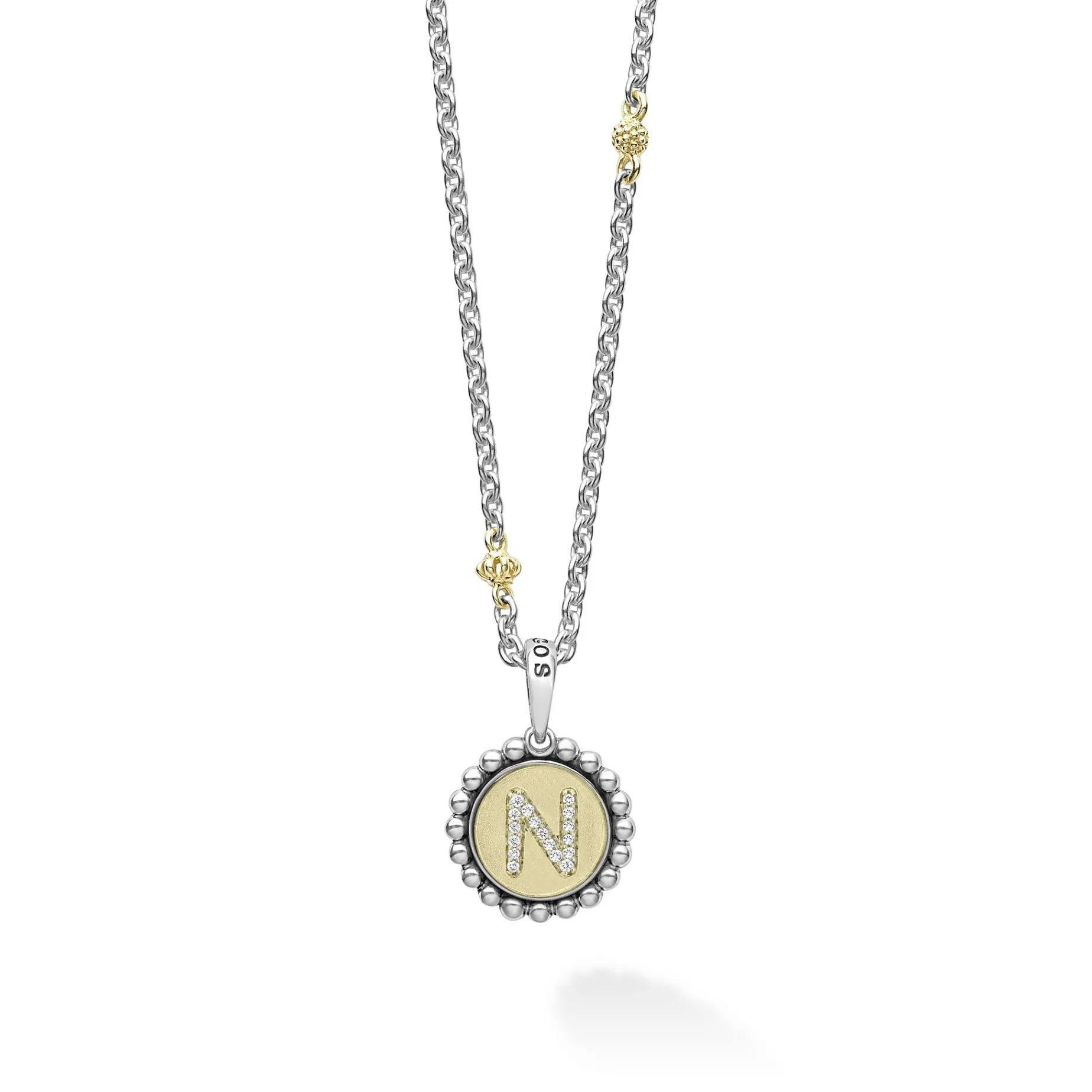 N Initial Diamond Charm Necklace