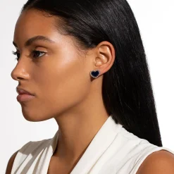 Onyx Heart Stud Earrings