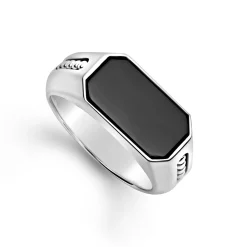 Onyx Octagon Ring