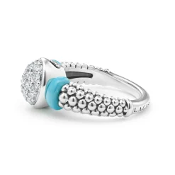 Oval Ceramic Caviar Diamond Ring