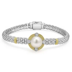 Pearl Diamond Caviar Bracelet | 6mm