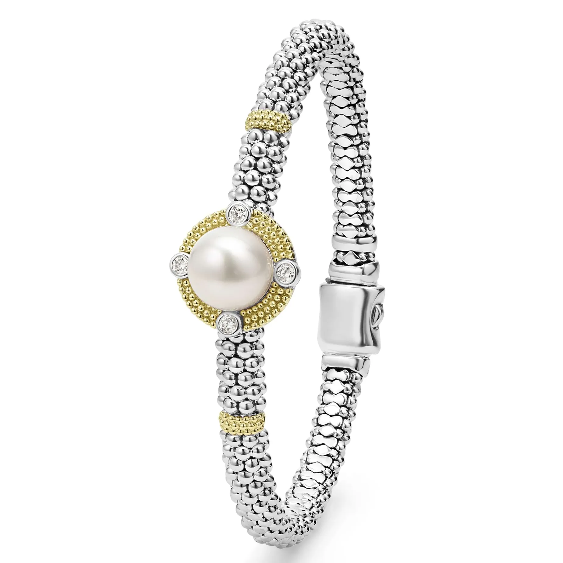 Pearl Diamond Caviar Bracelet | 6mm