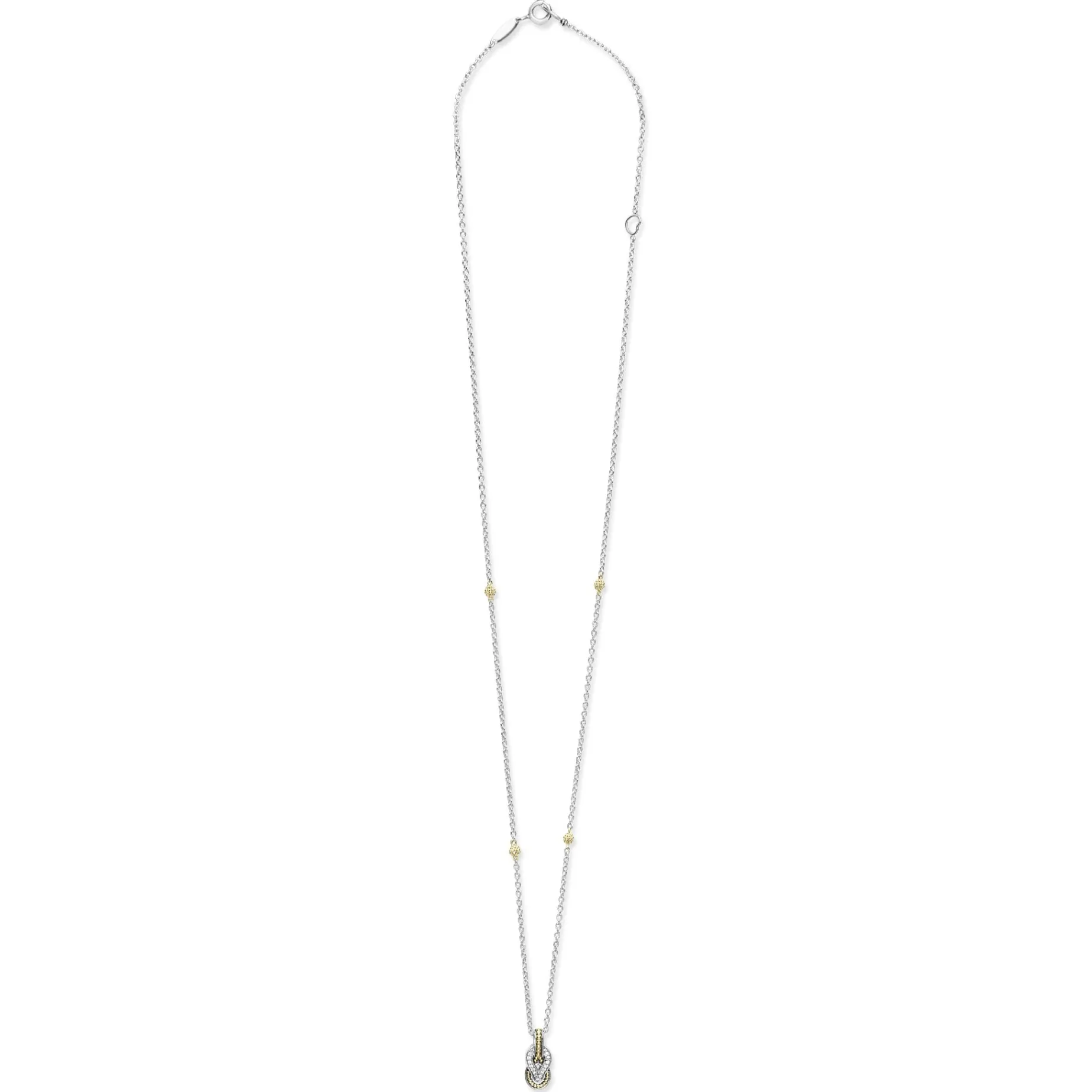 Petite Two-Tone Knot Diamond Pendant Necklace