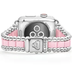 Pink Ceramic and Stainless Steel Watch Bracelet-42-49mm