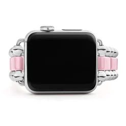 Pink Ceramic and Stainless Steel Watch Bracelet-38-45mm