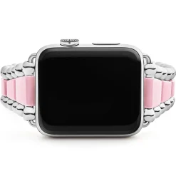 Pink Ceramic and Stainless Steel Watch Bracelet-42-49mm