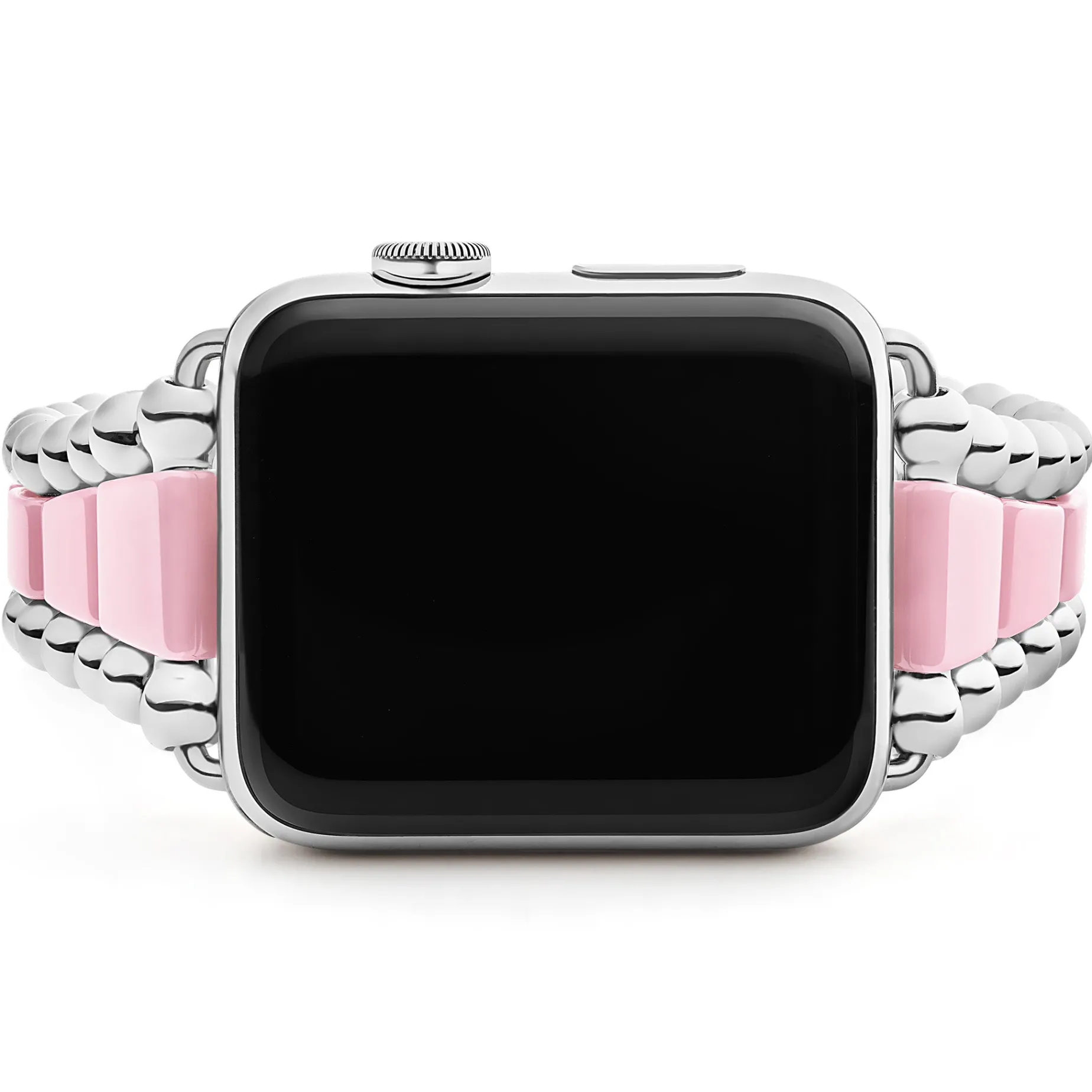 Pink Ceramic and Stainless Steel Watch Bracelet-42-49mm