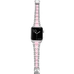 Pink Ceramic and Stainless Steel Watch Bracelet-42-49mm