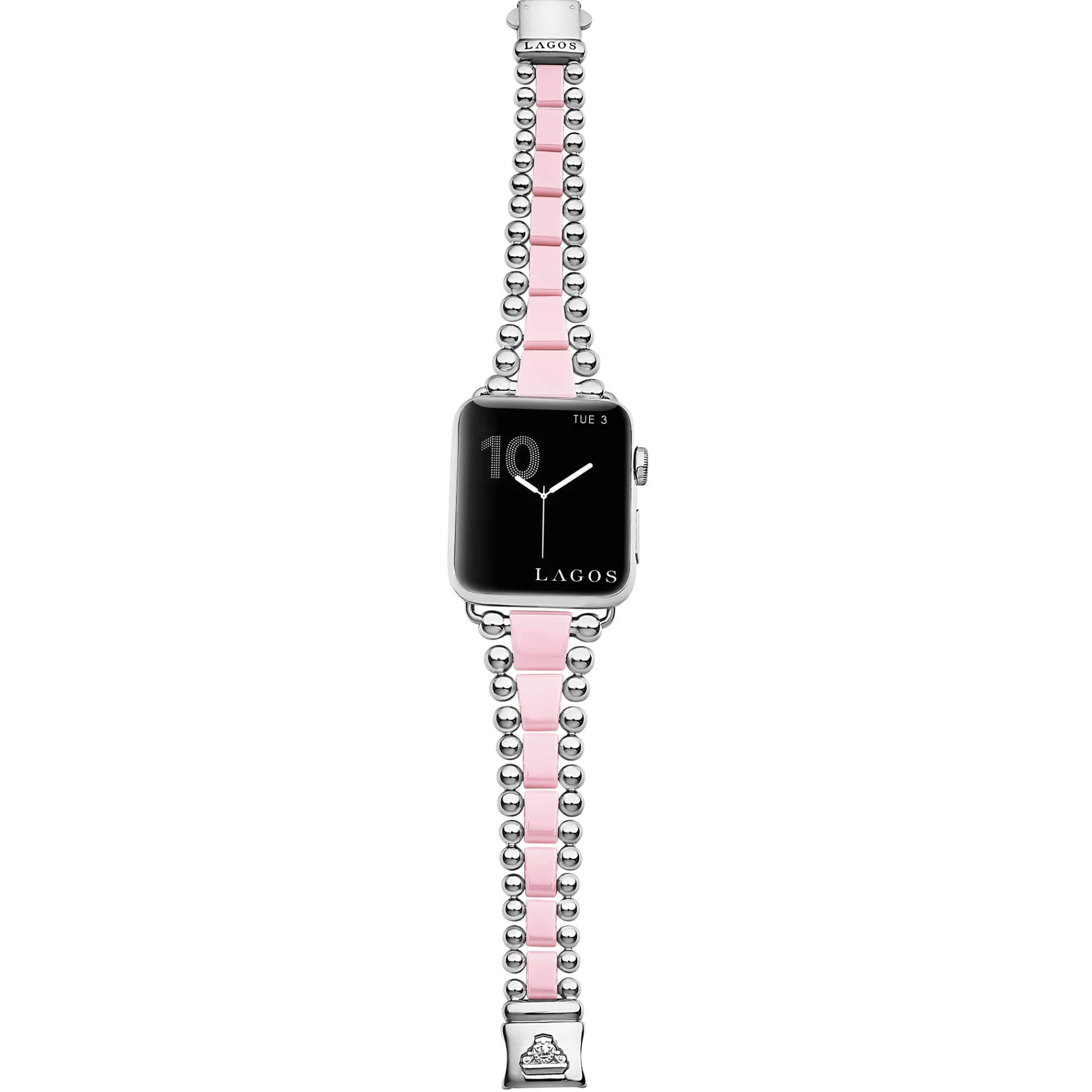 Pink Ceramic and Stainless Steel Watch Bracelet-42-49mm