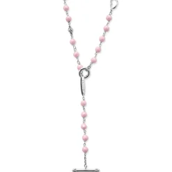 Pink Ceramic Beaded Necklace